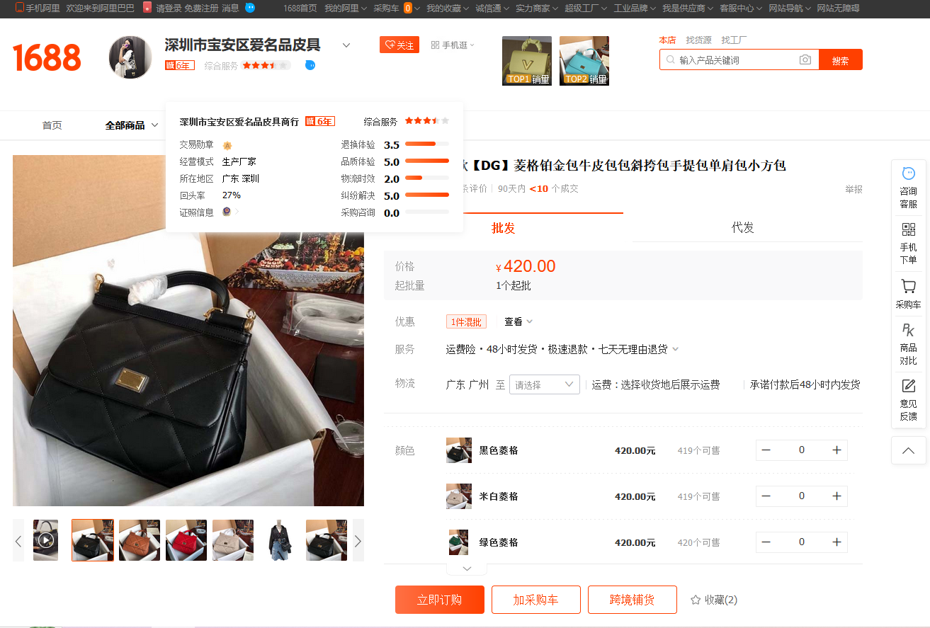 Производитель копий брендовых сумок в Китае