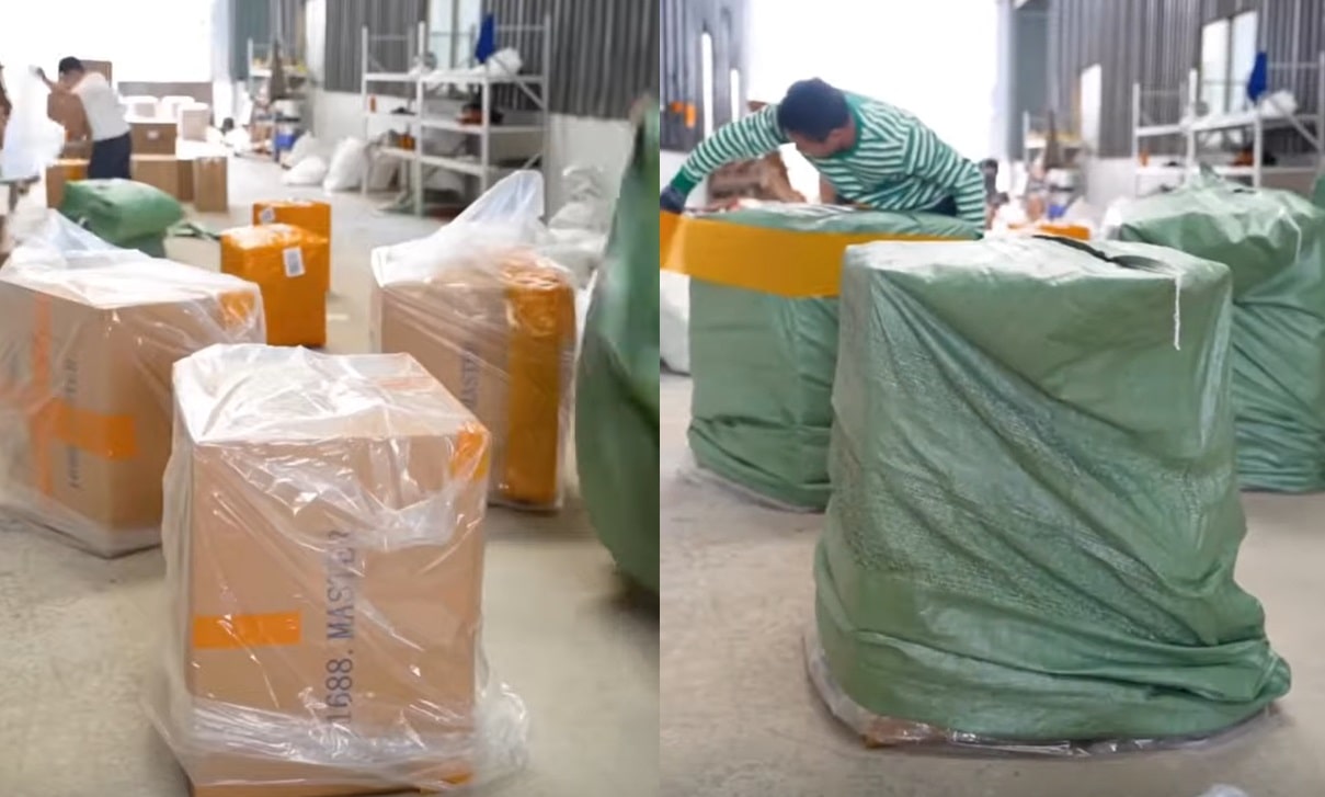 Стандартная упаковка товаров на складе в Китае